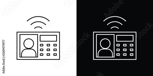 Interphone icon line vector collection