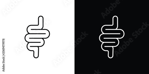 Obraz na plátně Intestine icon line vector collection