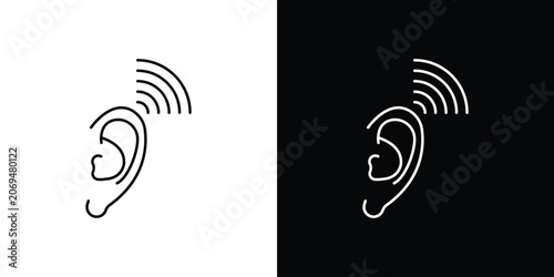 Obraz na plátně Listening icon line vector collection