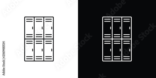 Photos Lockers icon line vector collection