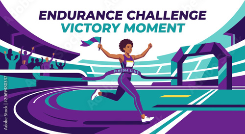 Runner Crossing Finish Line In Thrilling Victory Moment