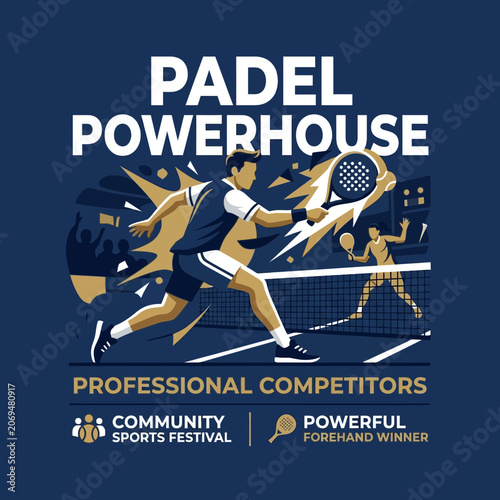 Professional Padel Tennis Players Competing On Court In Action