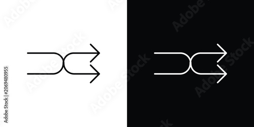 Shuffle icon line vector collection