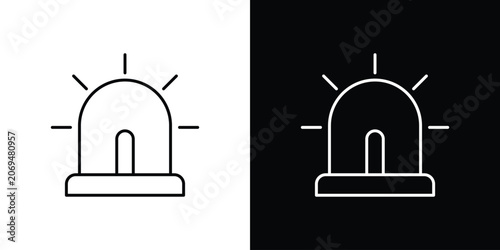 Siren icon line vector collection
