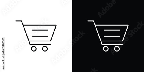 Shopping basket icon line vector collection