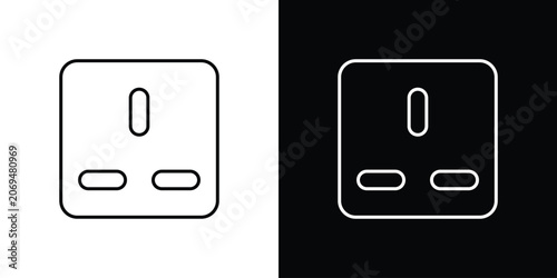 Socket icon line vector collection