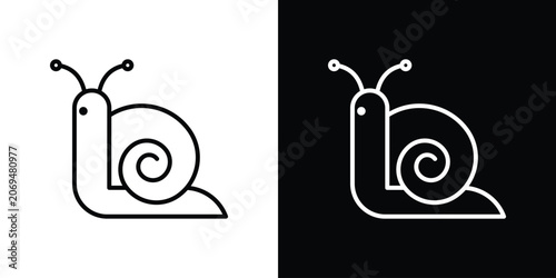 Snail icon line vector collection