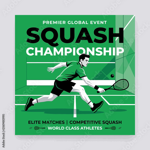 Professional Squash Championship Elite Matches World Class Athletes