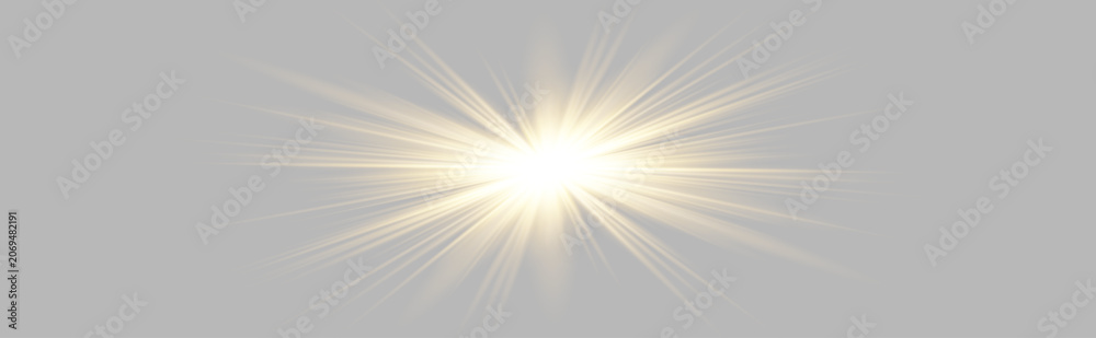 Naklejka premium Golden holiday sparkle png with magic glow, radiant beams and glittering particles, elegant celebration background with luxury illumination and festive charm