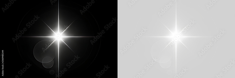 Fototapeta premium PNG fantasy sunlight overlay featuring brilliant star rays glittering cosmic sparkle glowing flare effect transparent celestial decoration for creative projects