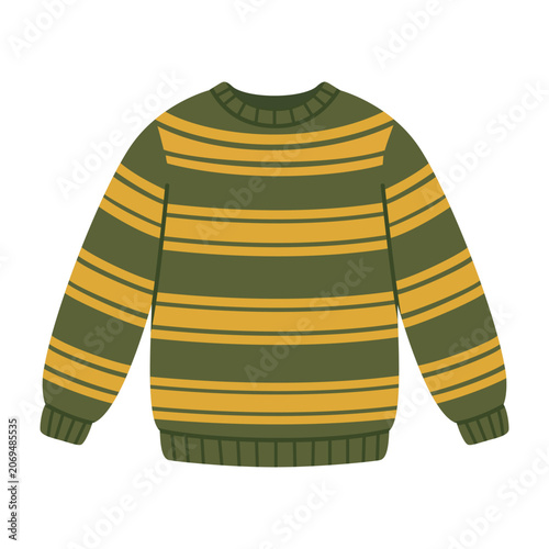 Striped Knitted Sweater Vector Illustration