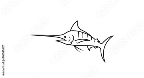 Foto Sailfish swimming in ocean waters.