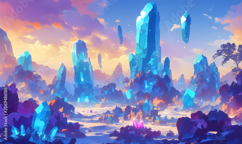 Crystal Realm Sunset Adventure