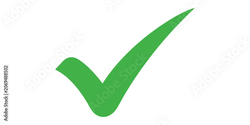 Bild auf Leinwand Green checkmark symbol isolated on transparent background for approval and confi
