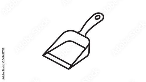 Dustpan Tool For Cleaning On White Background For Household Chores Concepts