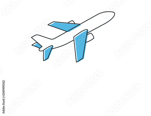 Simple Airplane Illustration for Travel and Transportation Concepts.
