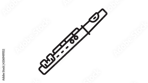 Recorder Musical Instrument Isolated On White For Educational Concepts