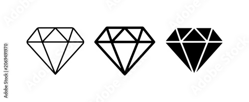 Obraz na płótnie Diamond Icons, Gemstone Symbols, Precious Stone Graphics