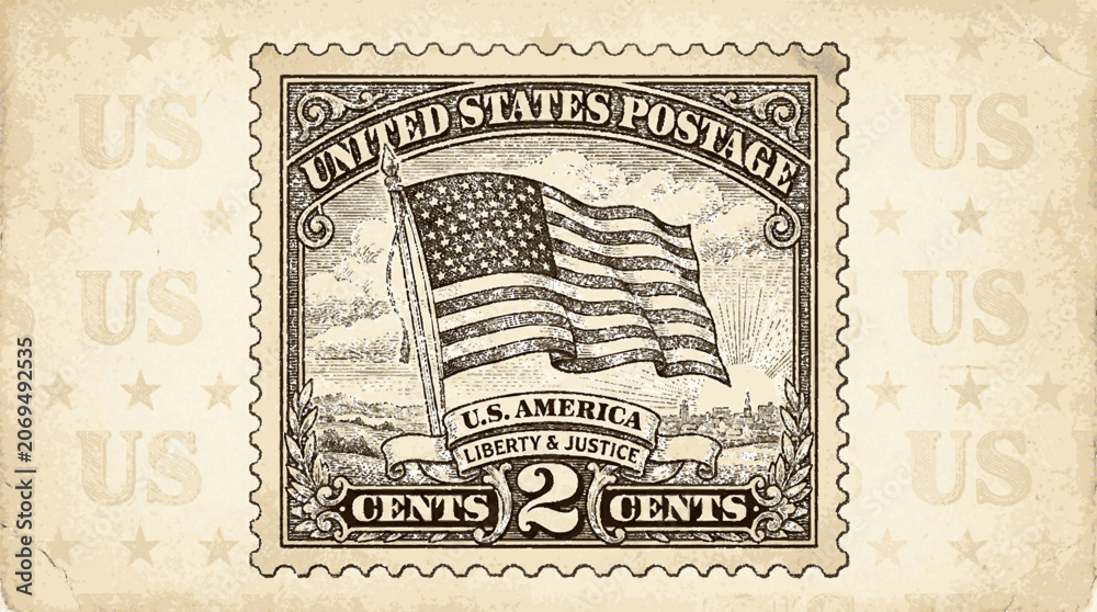 Obraz premium Vintage postage stamp design