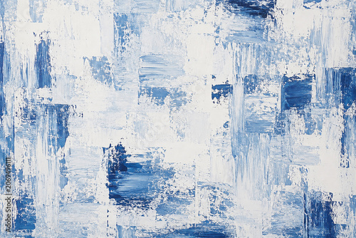 Blue Abstract Grunge Wall Texture Background, Artistic Painted Surface