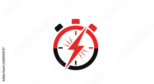 Speedy Timer Symbol Design Depicting Flash Efficiency for Optimal Performance Illustration