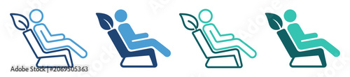 Fotografía chair seating person leaf outline icon set on transparent background