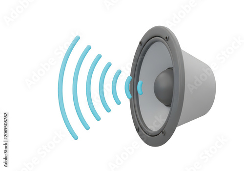 Audio speaker emitting sound waves isolated on transparent background for high quality creative design work