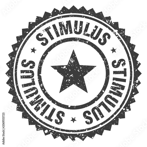 Obraz na plátně stimulus black grunge round stamp. stimulus stamp