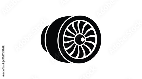 Canvastavla Jet engine fan blades black and white graphic