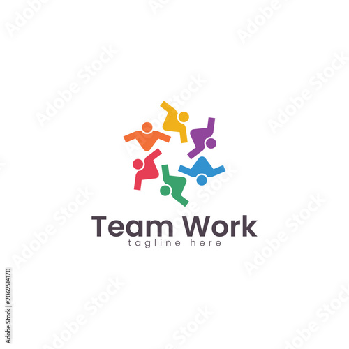 Abstract Team Work Logo Template