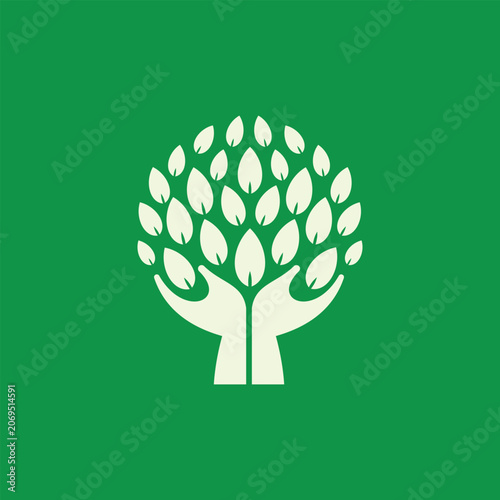 Abstract Brain Leaf Tree Eco Logo Template