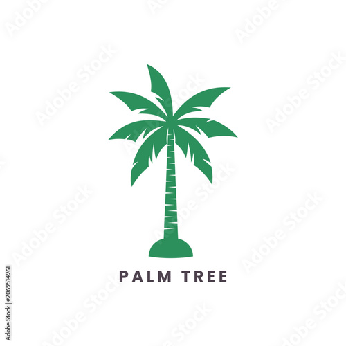 Minimalist Tropical Palm Tree Logo Template