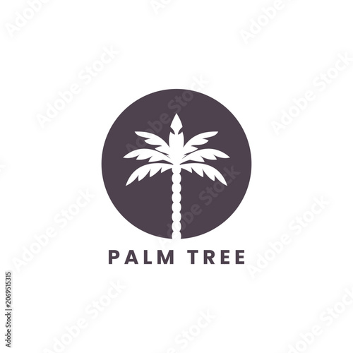 Minimalist Tropical Palm Tree Logo Template