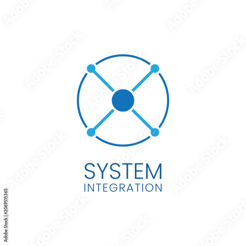 Abstract Tech System Integration Network Logo Template