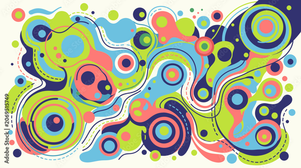 Fototapeta premium Abstract Fluid Vector Design with Vibrant Organic Shapes and Dynamic Lines for Modern Digital Backgrounds