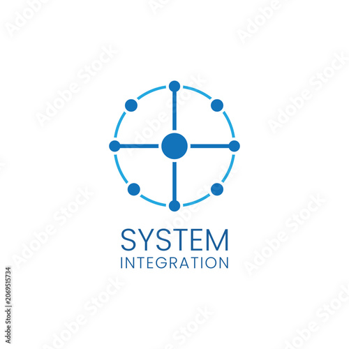 Abstract Tech System Integration Network Logo Template
