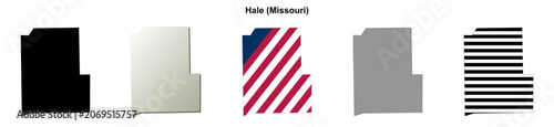 Φωτογραφία Hale (Missouri) blank outline map set