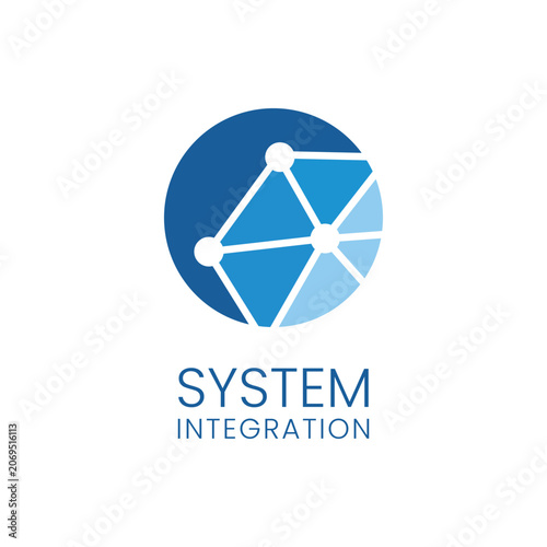 Abstract Tech Circle Network System Integration Logo Template