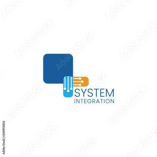 Geometric Hexagon Network System Integration Logo Template