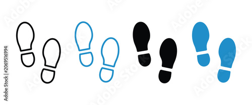 Foto Footsteps Icon Set Walking Direction Movement Concept Vector Illustration for Na