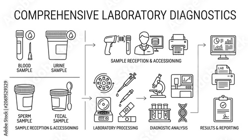 Comprehensive laboratory diagnostics process flowchart.