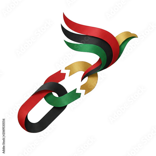 colorful ribbon loop forming flame symbol Isolated on transparent background