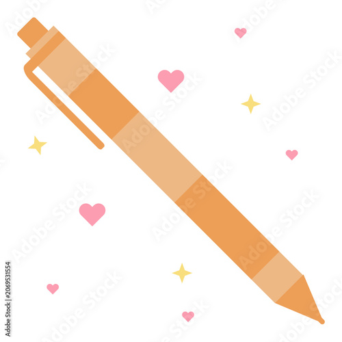 Photos Cute pastel orange mechanical pencil vector illustration isolated on white backg