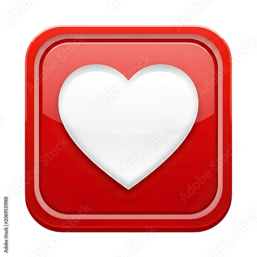 Red heart icon with gradient border