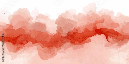 Bild auf Leinwand Abstract Wash of Crimson and Scarlet A fluid watercolor wash in vibrant crimson and scarlet hues evokes a sense of dynamic energy and artistic expression