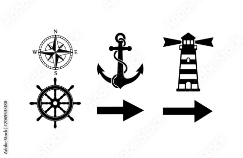 Security, technology, and warning icons set, 16 black vector symbols