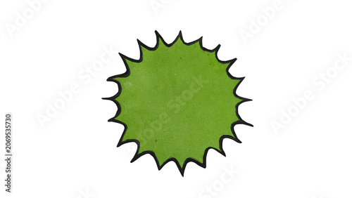 Green spiky ball with sharp points isolated