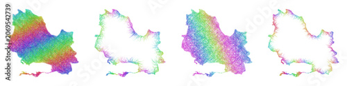 Schilderij op canvas Multicolored sketch Saint Andrew map design set
