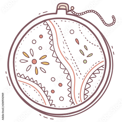 Colorful embroidery hoop with intricate floral patterns and designs  