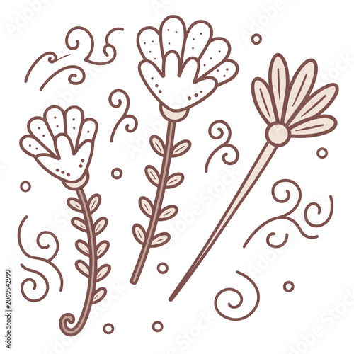Dried flowers in decorative design for crafting and artwork  